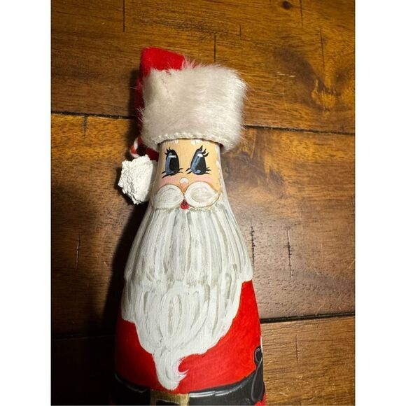 Hand painted Santa Glass Coke Bottle - Picture 2 of 4
